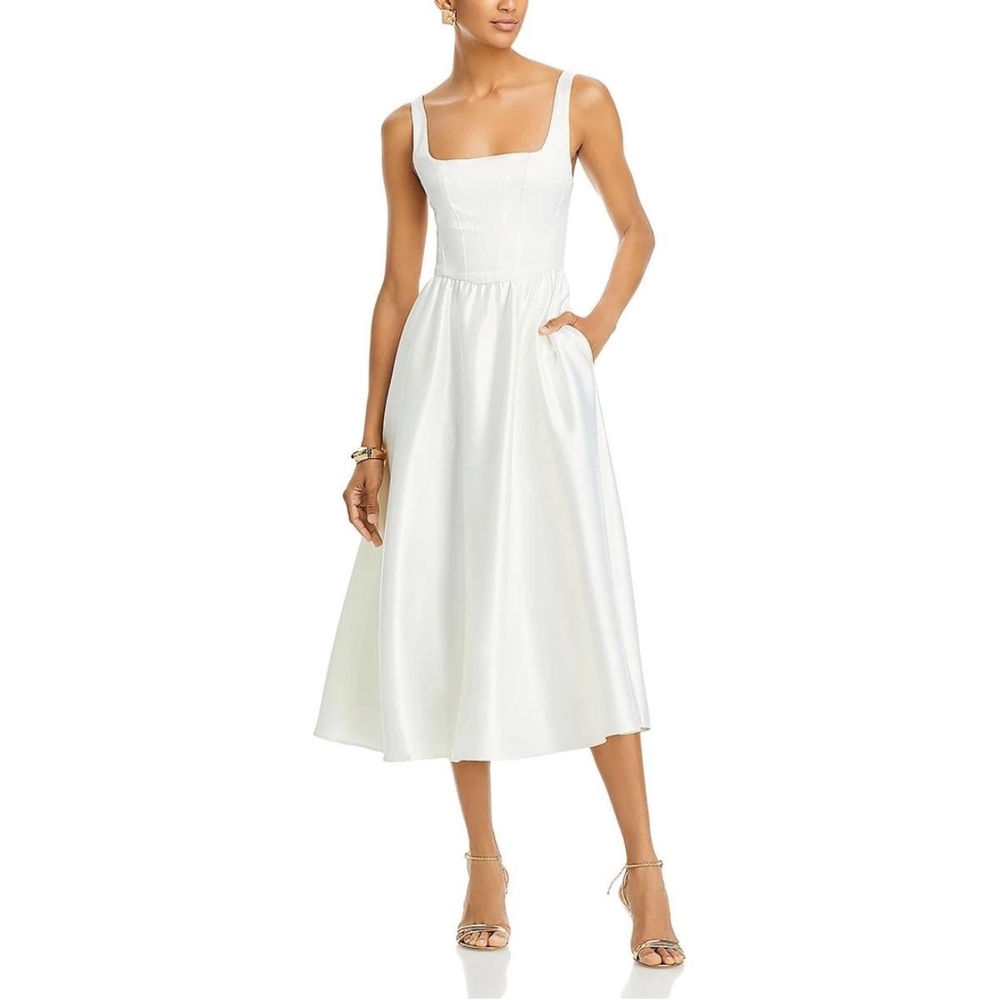 NWT WAYF White Midi Dress